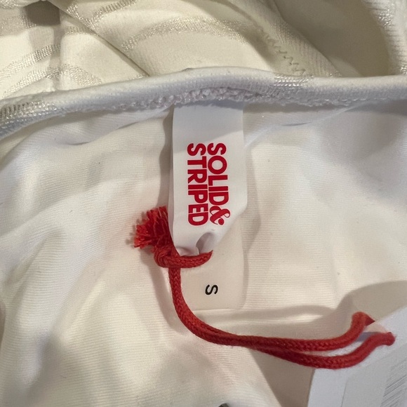 Solid & Striped Esme Cut Out One Piece Swimsuit in Tonal Zebra Jacquard (S) - Picture 11 of 13